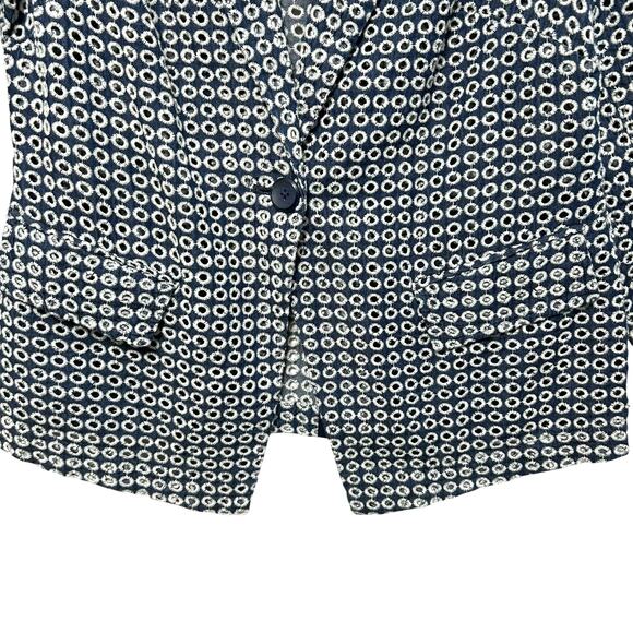 Chico's Embroidered Eyelet Blazer Women's Sz 0 (S) Blue Nautical Boho Preppy - Picture 4 of 6